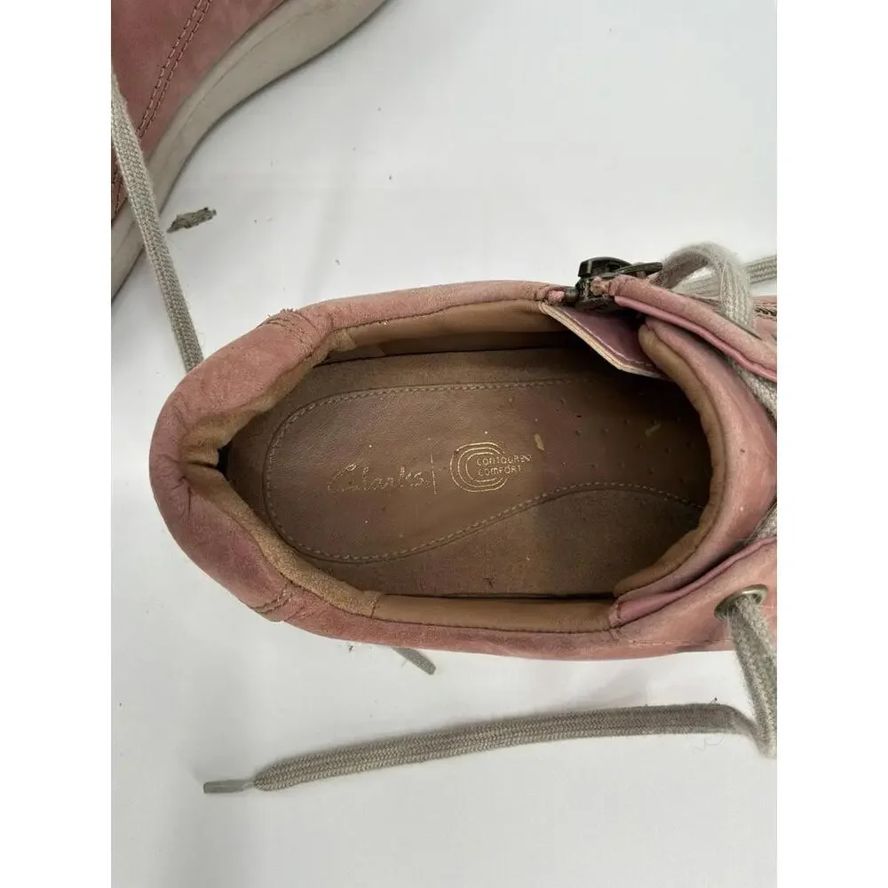 Clarks Nalle Zip Womens Casual Sneaker Rose Suede US Size 7